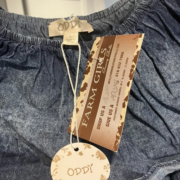 Blue Ruffle Dress size large - Picture 3 of 6